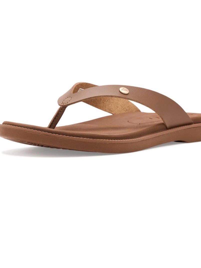 Reef Women's Brown Flip Flop Sandals With Metallic Accent